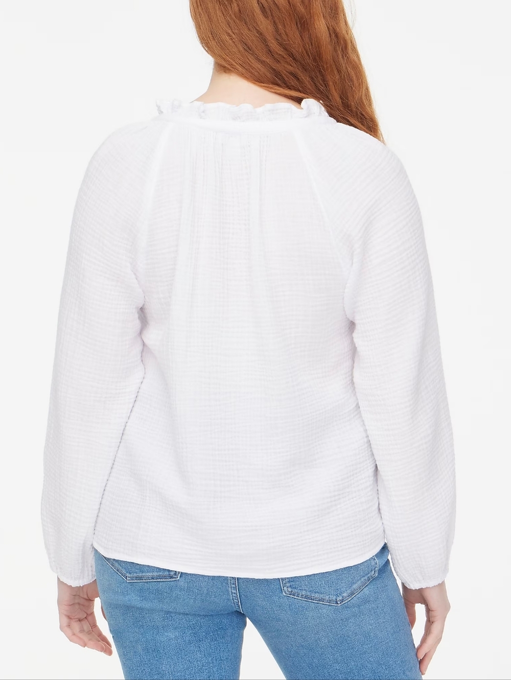NWT J. Crew White Ruffle-Trim Gauze 100% Cotton Blouse XS - Picture 3 of 5